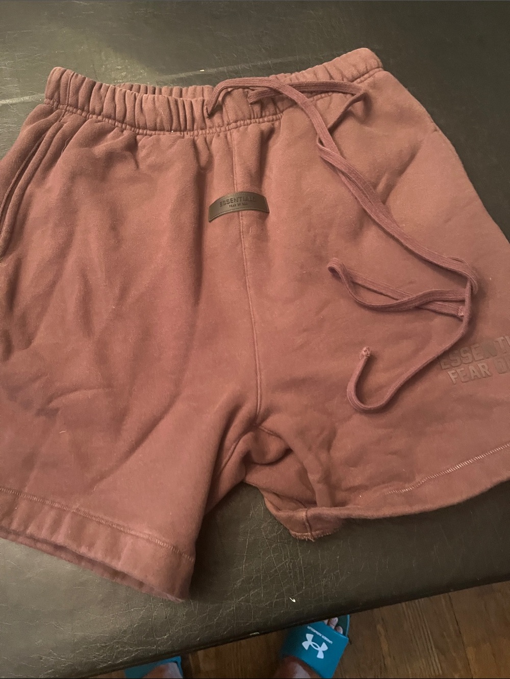 Essentials Mauve Drawstring Cotton Shorts